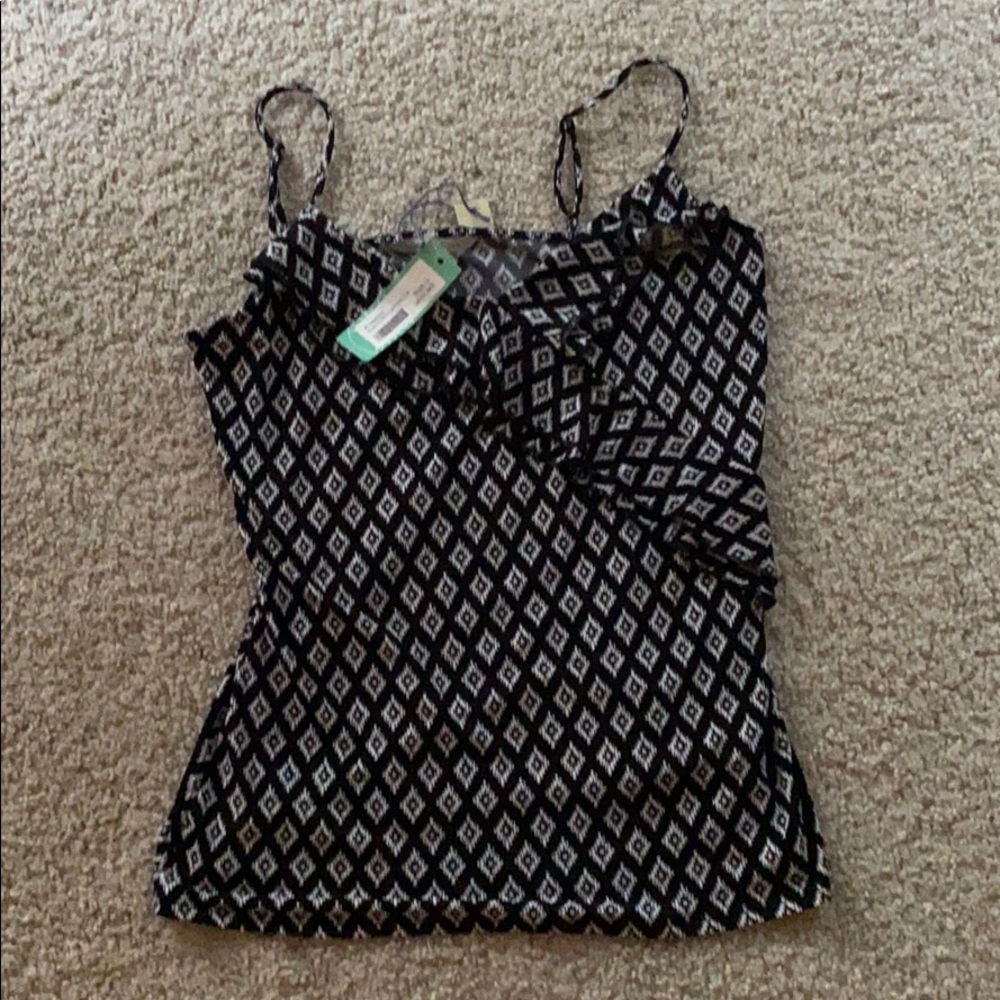 Geometric ruffle cami